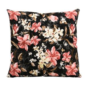 Capa para Almofada H. Decor Floral Preta - Branyl