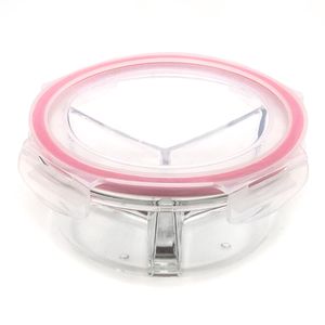 Pote de Vidro Hermético Redondo com Divisória 800mL Rosa - Sanremo