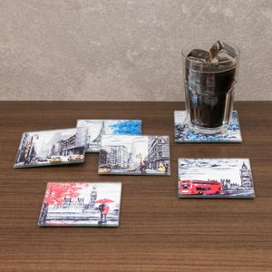 Conjunto de Porta Copos 6 Peças Cidades - Salute