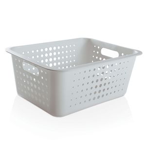 Kit Com 2 Cestas Organizadoras Retangular 16,5x41cm Branca - Martiplast