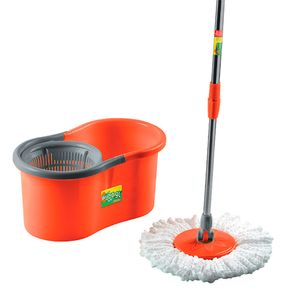 Esfregão Mop Spin Brilhus com Balde Laranja - Bettanin