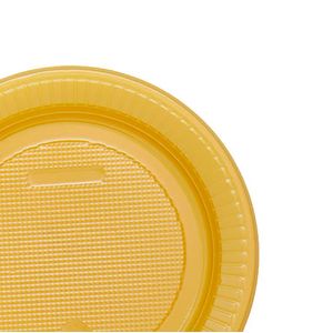 Prato Raso Descartável 15cm Kit com 10 Unidades Cor Doce de Leite - Bello Festas