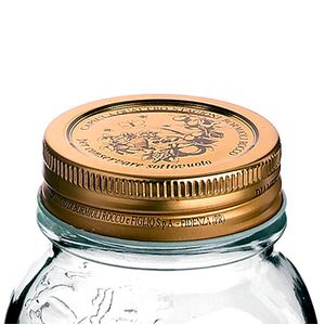 Pote de Vidro Hermético Redondo Quattro Stagioni 150mL Dourado - Globalização