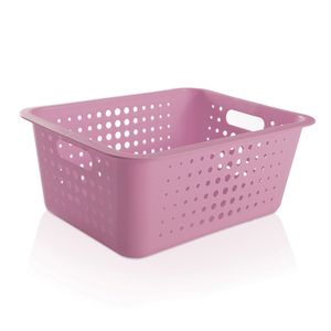 Cesta Organizadora Retangular 16,5x41cm Rosa Quartzo - Martiplast