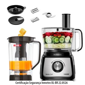 Multiprocessador Mondial Chef 7 em 1 Preto
