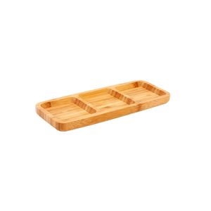 Petisqueira Tripla em Bambu 25,5x10cm - Yoi