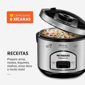 Panela Elétrica de Arroz Mondial 6 Xícaras Pratic Rice