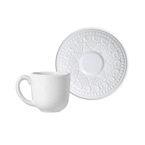 Xícara de Café com Pires Agra 112mL Branco - Porto Brasil