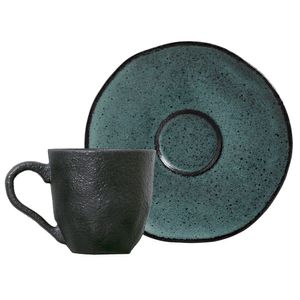 Xícara de Café com Pires 120mL Petroleum - Porto Brasil