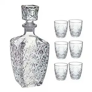Jogo de Garrafa Licor com 6 Copos Dedalo - Bormiolli Rocco