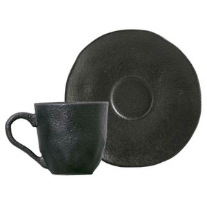 Xícara de Café com Pires 120mL Carbon - Porto Brasil