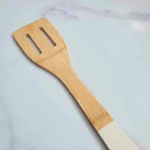 Espátula Vazada de Bambu 30cm Branca - Yoi
