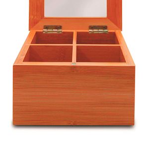Porta Chá de Bambu com 4 Divisórias - Yoi