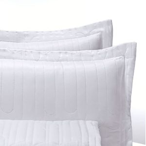 Colcha Solteiro Art Decor com 2 Porta Travesseiros Branco - Hedrons