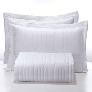 Colcha Solteiro Art Decor com 2 Porta Travesseiros Branco - Hedrons