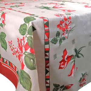 Toalha de Mesa Retangular 2x1,4m Rústica Vermelha - Bat