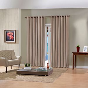 Cortina Corta-luz Tecido Liso 2,6x1,7m Taupe - Bella Janela