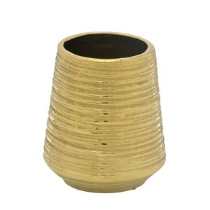 Vaso de Cerâmica 15cm Dourado - Espressione