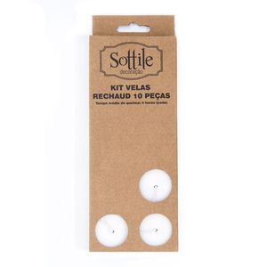 Kit de Velas Rechaud 10 Peças - Sottile