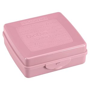 Pote de Plástico Quadrado para Sanduíche 585mL Rosa - Sanremo