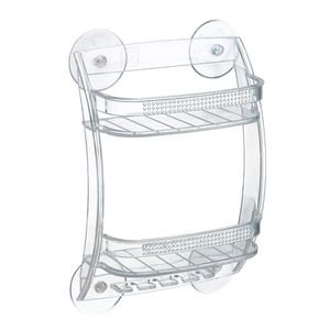 Porta Shampoo Duplo com Ventosas Transparente - Arthi