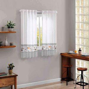 Cortina para Cozinha Poli 2,6x1,4m Café - Bella Janela