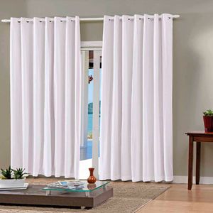 Cortina Corta-luz Tecido Liso 2,6x1,7m Branco - Bella Janela