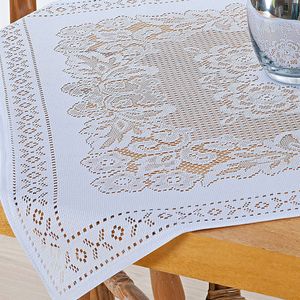 Toalha de Mesa 78x78cm Renda Branca - Beija Flor