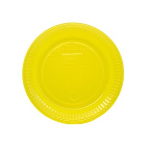 Prato Raso 15cm 10 Unidades Amarelo Neon - Bello Festas