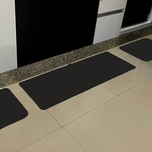 Jogo de Tapetes para Cozinha 3 Peças Cinza - Comoditá