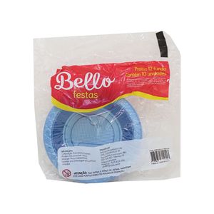 Prato Fundo 12cm 10 Unidades Azul Perolado - Bello Festas