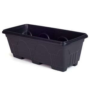 Vaso Retangular 46,5cm Preto - Mb Plásticos