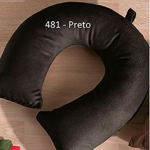 Almofada de Pescoço Veludo Preto - Hedrons