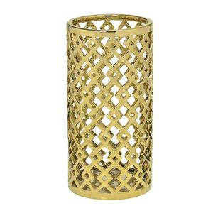 Vaso de Cerâmica 30x15cm Dourado - Espressione