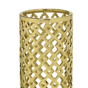 Vaso de Cerâmica 30x15cm Dourado - Espressione