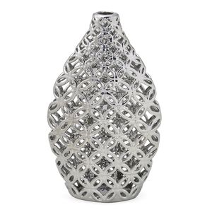 Vaso de Cerâmica 34cm Prata - Espressione