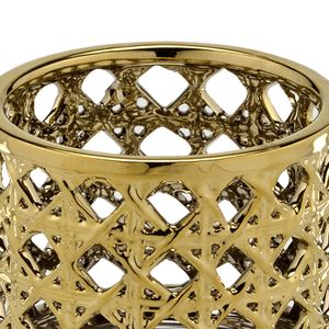 Vaso de Cerâmica 12,5cm Dourado - Espressione