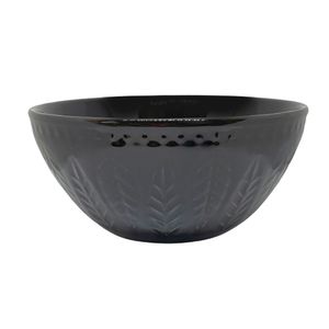Bowl 573mL Relieve Preto Folhas - Yoi