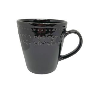 Caneca Relieve Preto Arabescos 254mL - Yoi