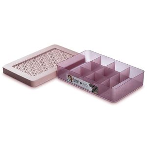 Porta Joias com Divisória 6,2x31,5cm Rosa - Ordene