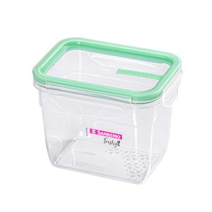 Kit Com 4 Potes de Plástico Retangular Fresh 770mL Verde - Sanremo