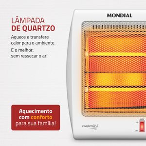 Aquecedor Quartzo Comfort Air Ii A-15 Bco/cz - Mondial