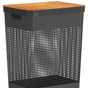 Cesto de Roupas Grid 49l Preto - Ou