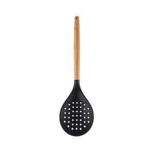 Escumadeira de Bambu com Silicone 32cm Preto - Yoi