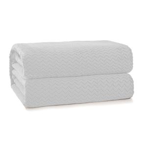 Cobertor Casal Plush Tweed Branco - Hedrons