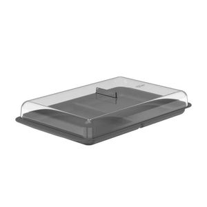 Porta Frios Duplo Break Retangular 27,5cm Chumbo - Martiplast