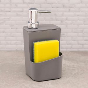 Porta Detergente e Esponja 650mL Cinza - Martiplast