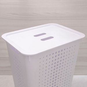 Cesto de Roupa com Tampa 47l Branco - Ou