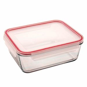 Pote de Vidro Hermético Retangular 1,9l Rosa - Sanremo