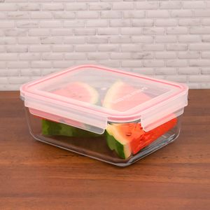 Pote de Vidro Hermético Retangular 1,9l Rosa - Sanremo
